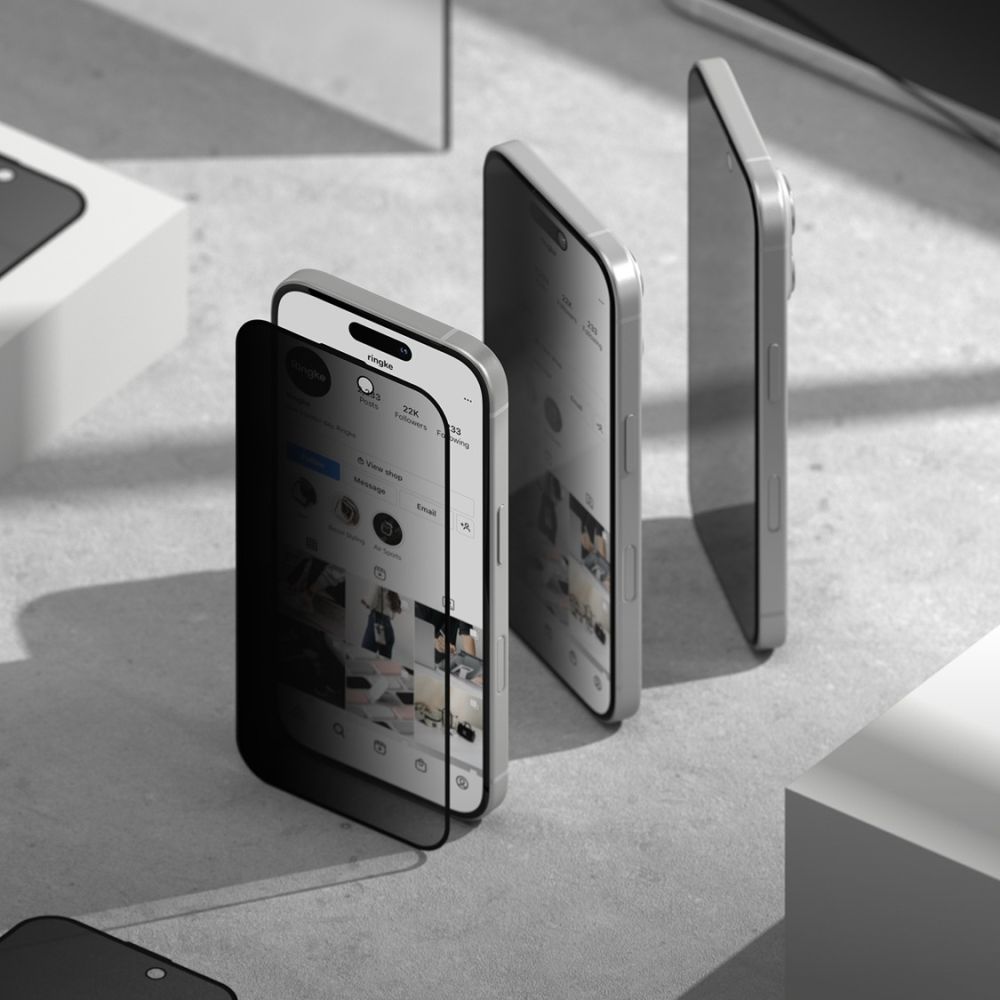 Ringke Σαφές γυαλί προστασίας οθόνης 2-πακέτο iPhone 16 Pro ιδιωτικότητας - Image 3