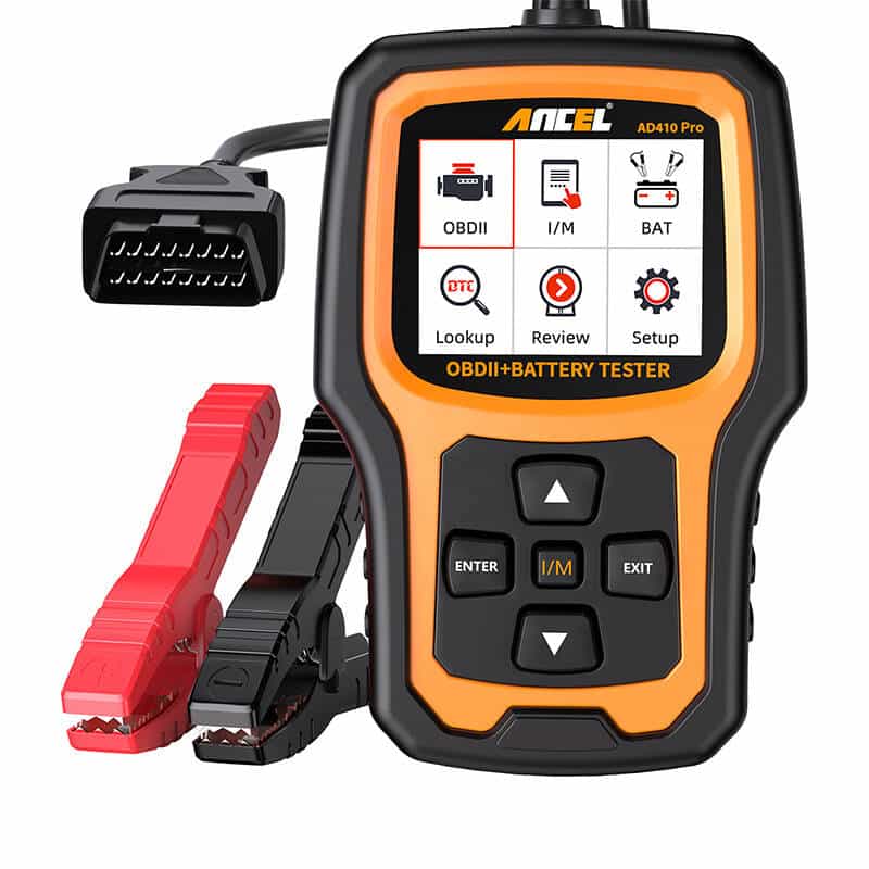 Ancel Διαγνωστικό Scanner OBD2 και Tester Μπαταρίας AD410 PRO 2σε1 (Μαύρο/Πορτοκαλί) - Image 2