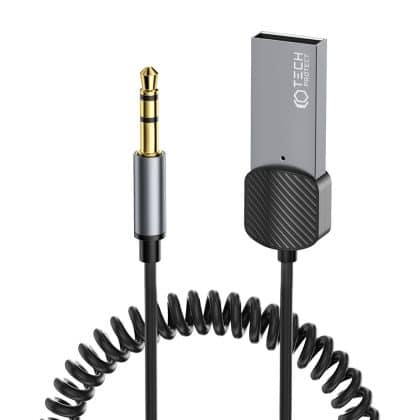 Tech-Protect προσαρμογέας ήχου Bluetooth AUX καλώδιο γκρι