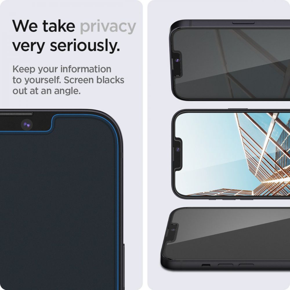 Spigen γυαλί προστασίας Glas.TR "EZ Fit" 2-pack για iPhone 13 Pro Max ιδιωτικότητα - Image 5