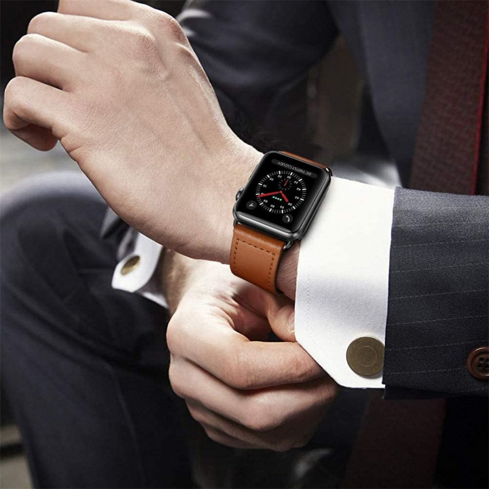 TECH-PROTECT Leatherfit - θήκη για Apple Watch 4 / 5 6 7 8 SE Ultra - Καφέ - Image 4