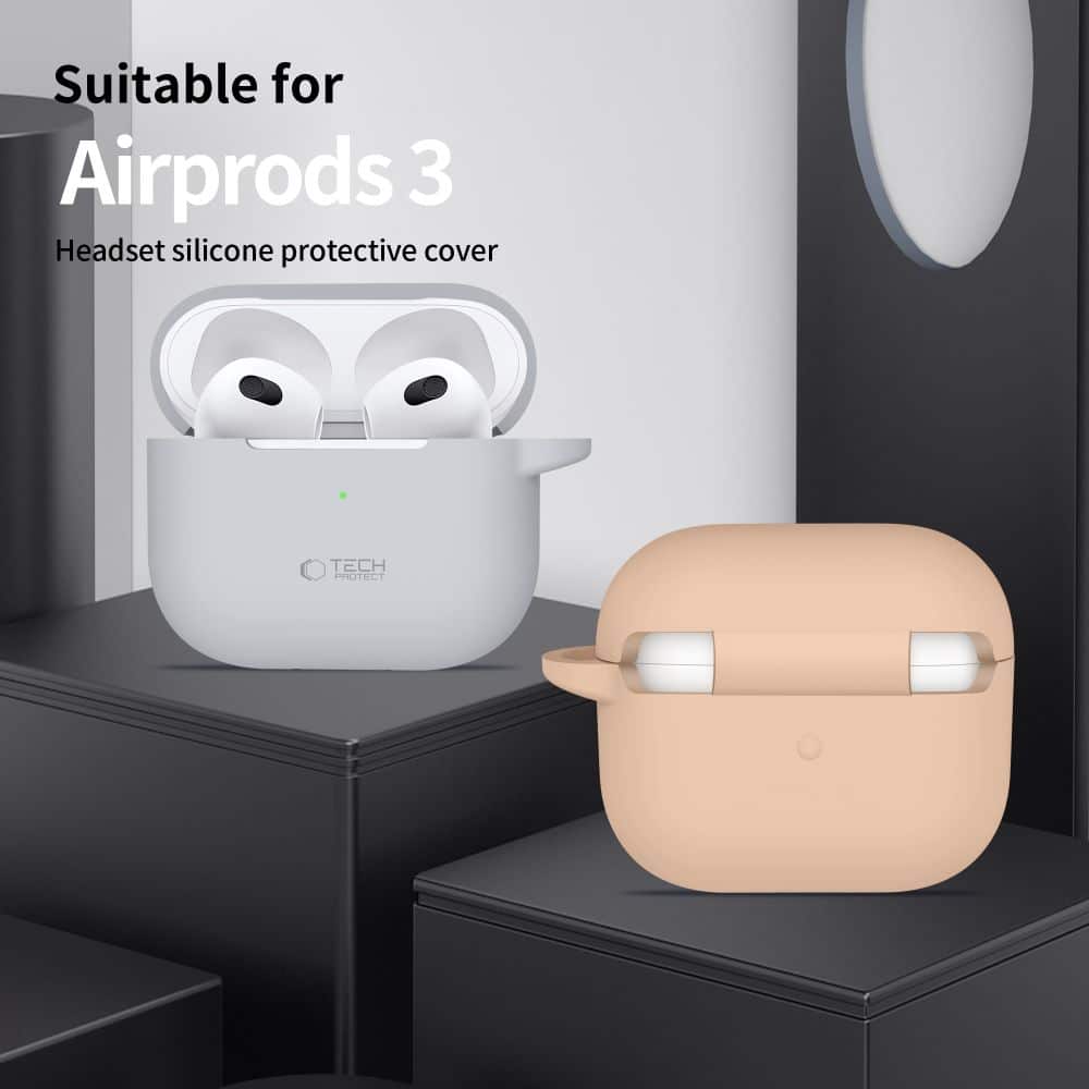 Tech-Protect σιλικόνη γάντζος Apple AirPods 3 σκόνη ροζ - Image 4