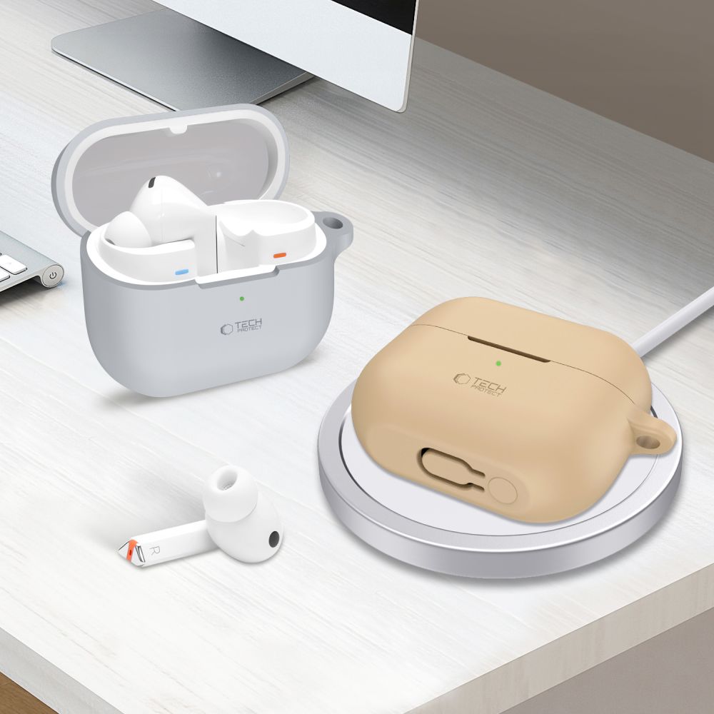 Tech-Protect σιλικόνη γάντζος Samsung Galaxy Buds 3 / 3 Pro καφέ latte - Image 4