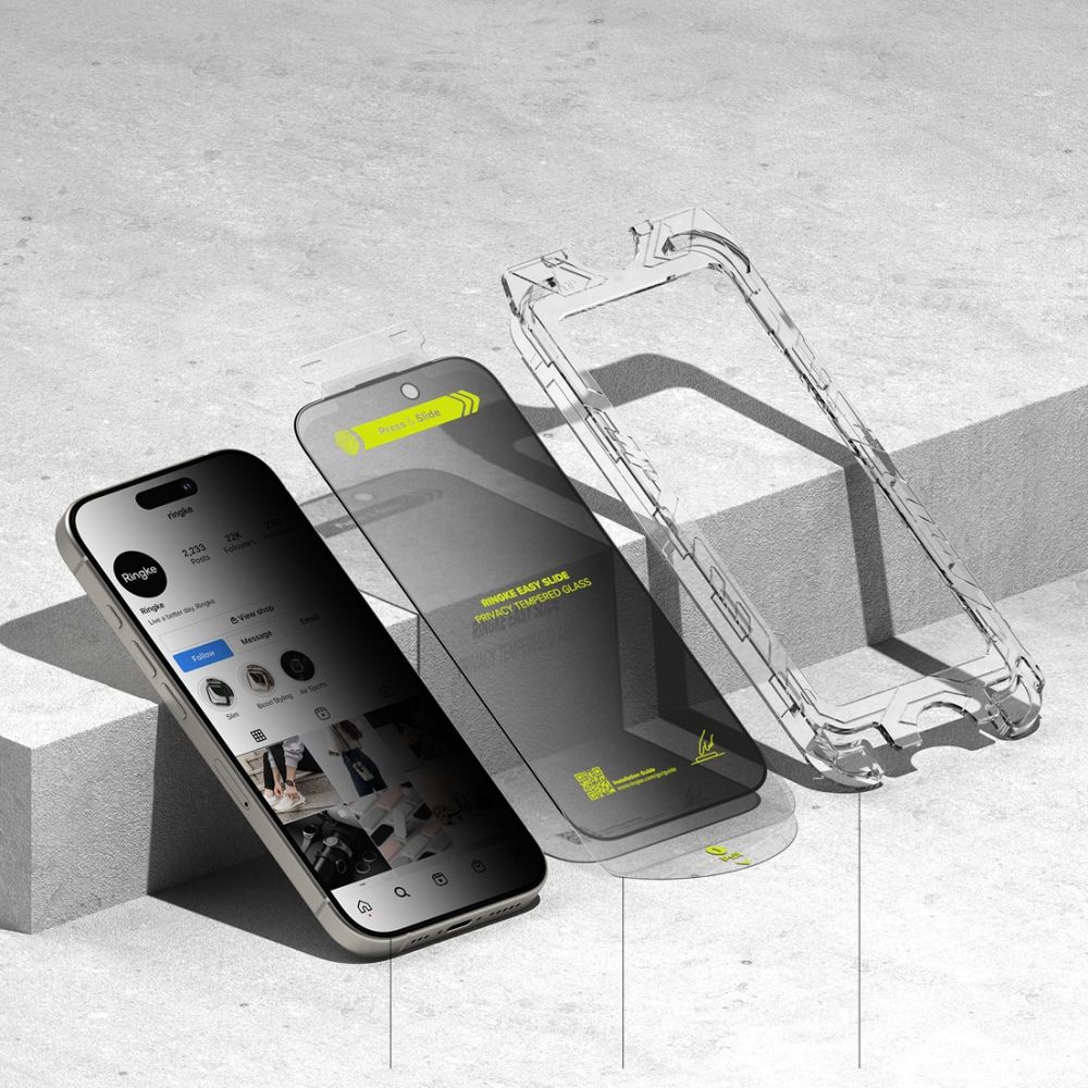Ringke Σαφές γυαλί προστασίας οθόνης 2-πακέτο iPhone 16 Pro ιδιωτικότητας - Image 4