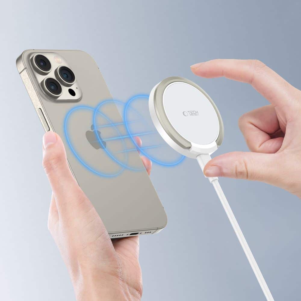 Tech-Protect ασύρματος φορτιστής MagSafe 15W A33 μαγνητικός λευκός - Image 6