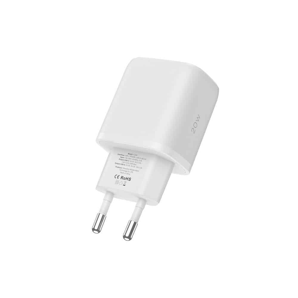 Tech-Protect C20W φορτιστής 2 θυρών PD20W/QC3.0 + καλώδιο Lightning λευκό - Image 5