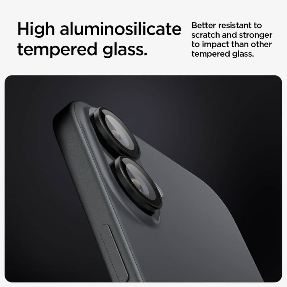 Spigen - Optik.tR EZ Fit Pro Camera Glass (2 pack) - iPhone 16 / iPhone 16 Plus - Black - Image 6