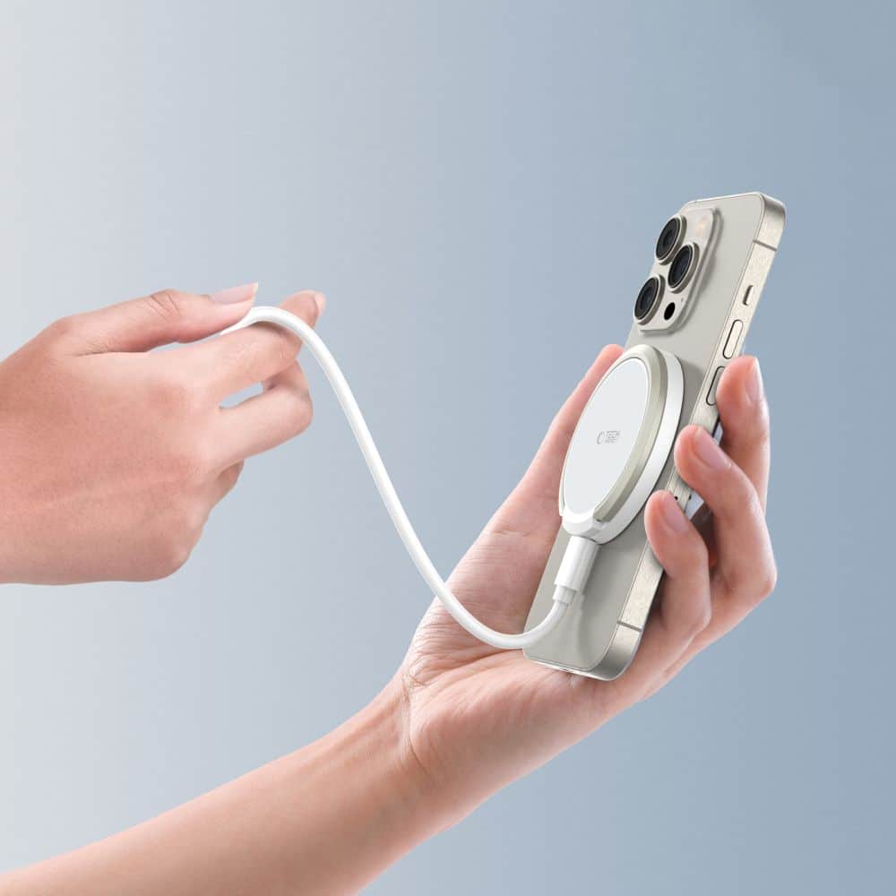 Tech-Protect ασύρματος φορτιστής MagSafe 15W A33 μαγνητικός λευκός - Image 7