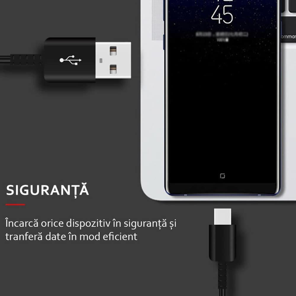 Samsung - Καλώδιο Δεδομένων (EP-DW700CBE) - USB σε Type-C, Γρήγορη Φόρτιση, 25W, 1.5m - Μαύρο (Χονδρική Συσκευασία) - Image 4