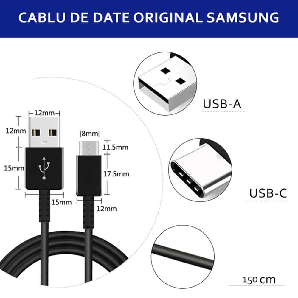 Samsung - Καλώδιο Δεδομένων (EP-DW700CBE) - USB σε Type-C, Γρήγορη Φόρτιση, 25W, 1.5m - Μαύρο (Χονδρική Συσκευασία) - Image 5