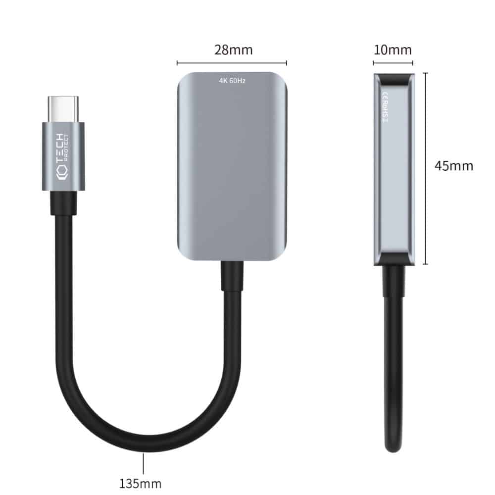 Tech-Protect προσαρμογέας Type-C σε HDMI 4K 60Hz μαύρος - Image 4