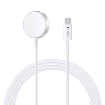 Tech-Protect καλώδιο φόρτισης τύπου C 120 εκ. με μαγνητική σύνδεση για Apple Watch λευκό