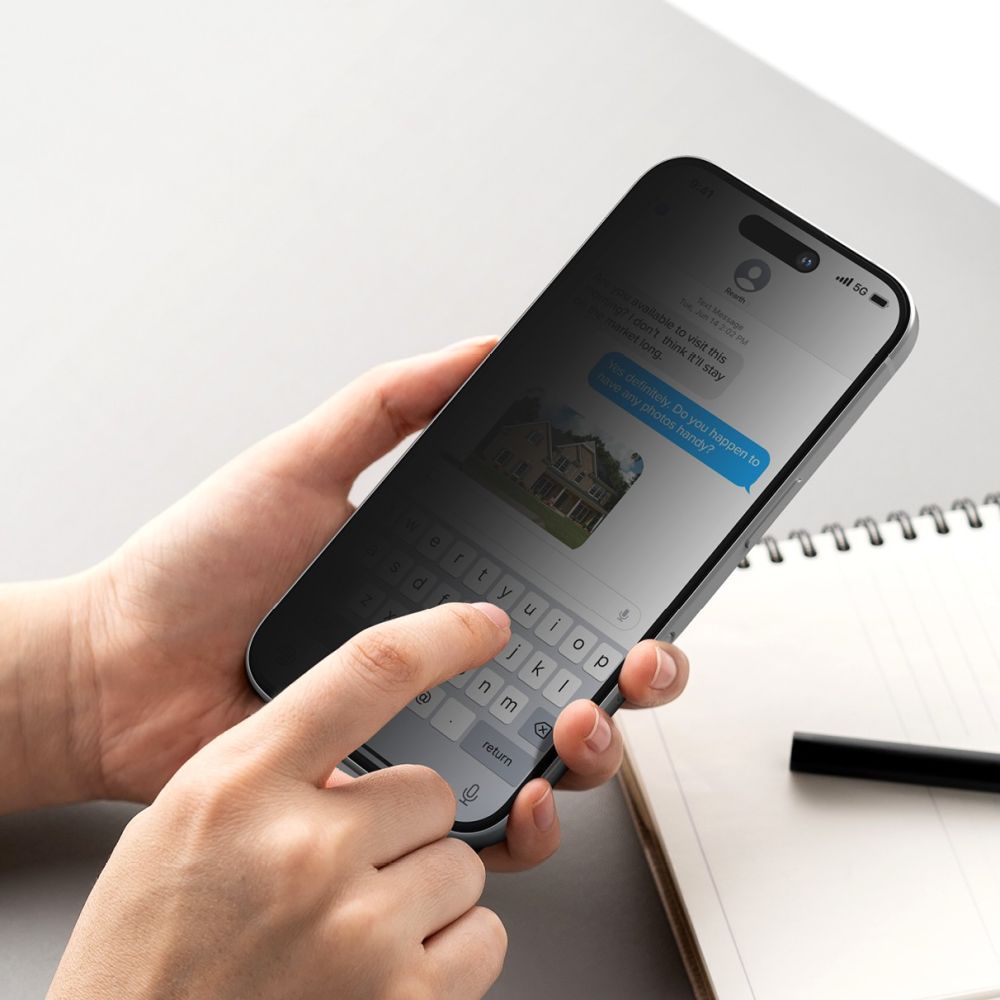 Ringke Σαφές γυαλί προστασίας οθόνης 2-πακέτο iPhone 16 Pro ιδιωτικότητας - Image 6