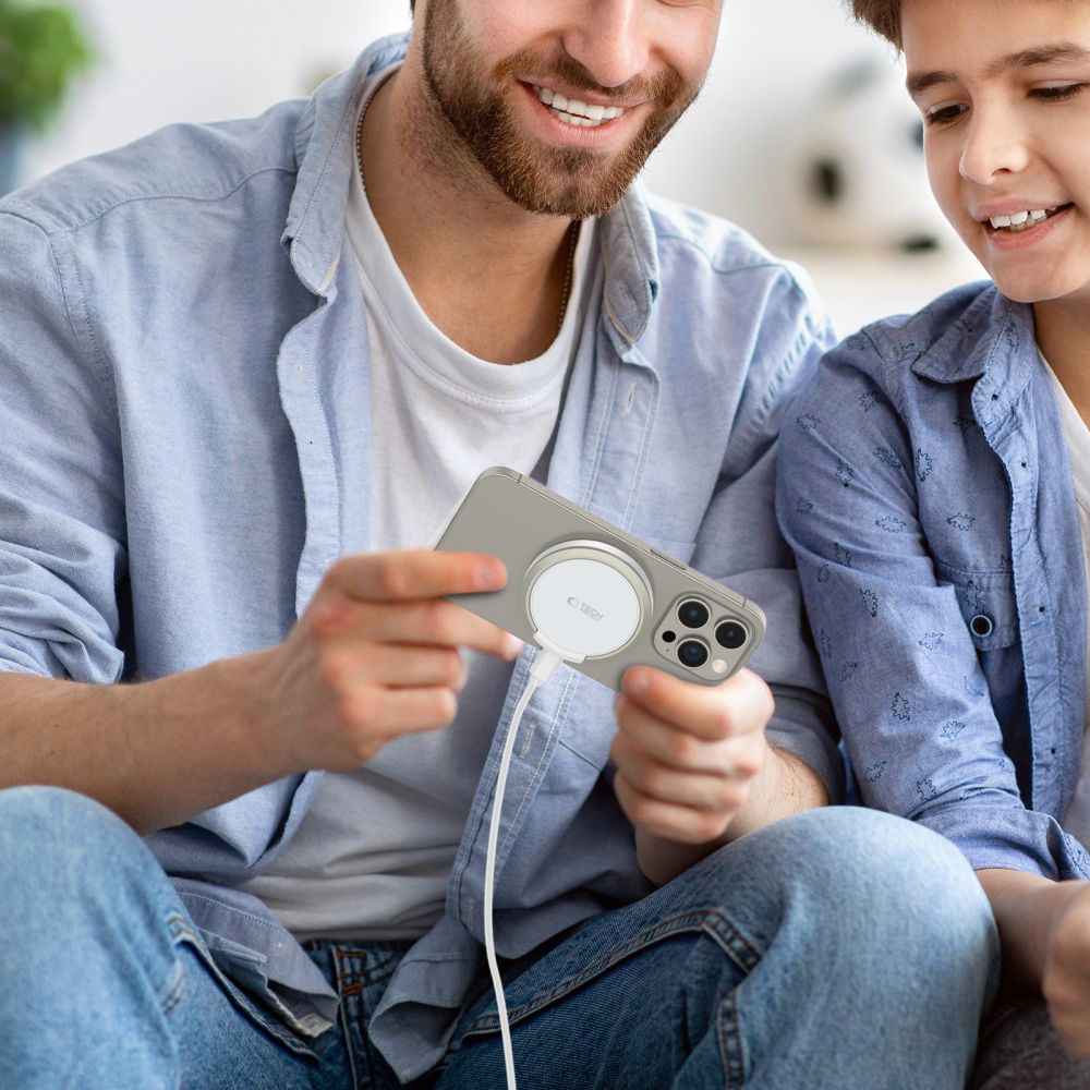 Tech-Protect ασύρματος φορτιστής MagSafe 15W A33 μαγνητικός λευκός - Image 8