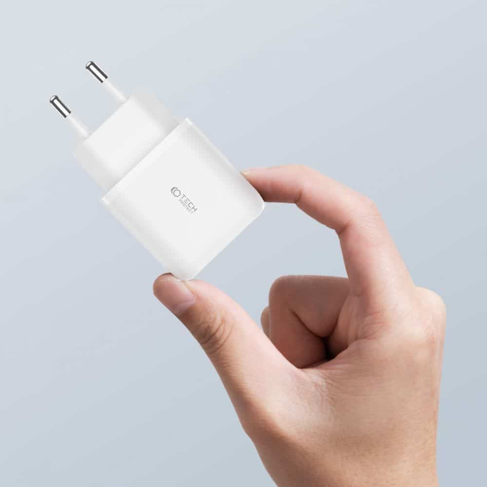Tech-Protect φορτιστής 2 θυρών C20W PD20W/QC3.0 + καλώδιο Type-C λευκό - Image 7