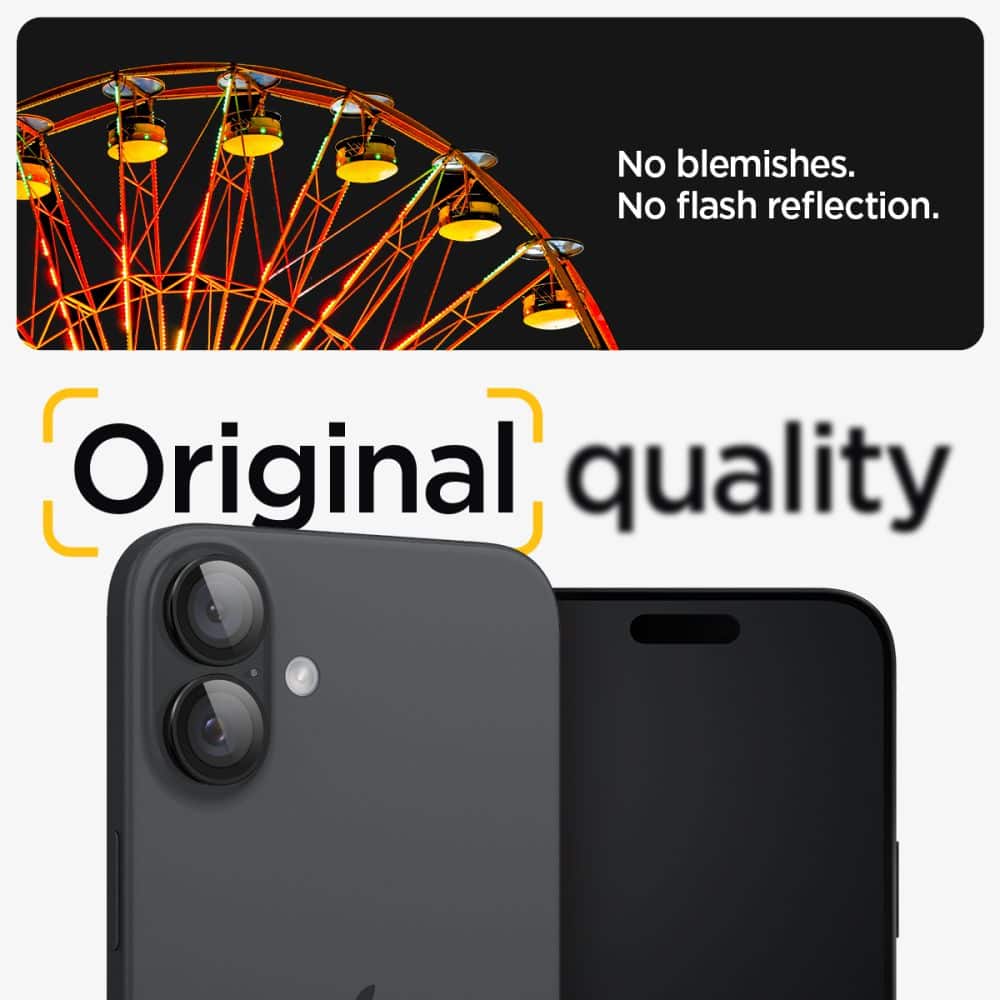 Spigen - Optik.tR EZ Fit Pro Camera Glass (2 pack) - iPhone 16 / iPhone 16 Plus - Black - Image 8