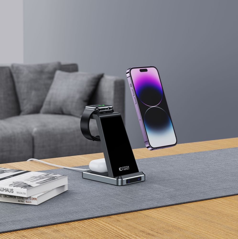 Tech-Protect 3 σε 1 ασύρματη φόρτιση QI15W-A26 μαύρη - Image 7
