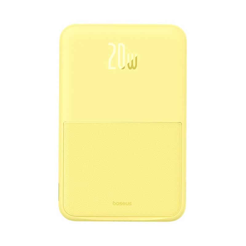 Baseus - Power Bank MagPro Μαγνητική PPCXZ05 (P10064101Y23-00) - USB-C, 5000mAh, 20W, MagSafe, Καλώδιο Type-C, 3A, 30cm - Κίτρινο - Image 3
