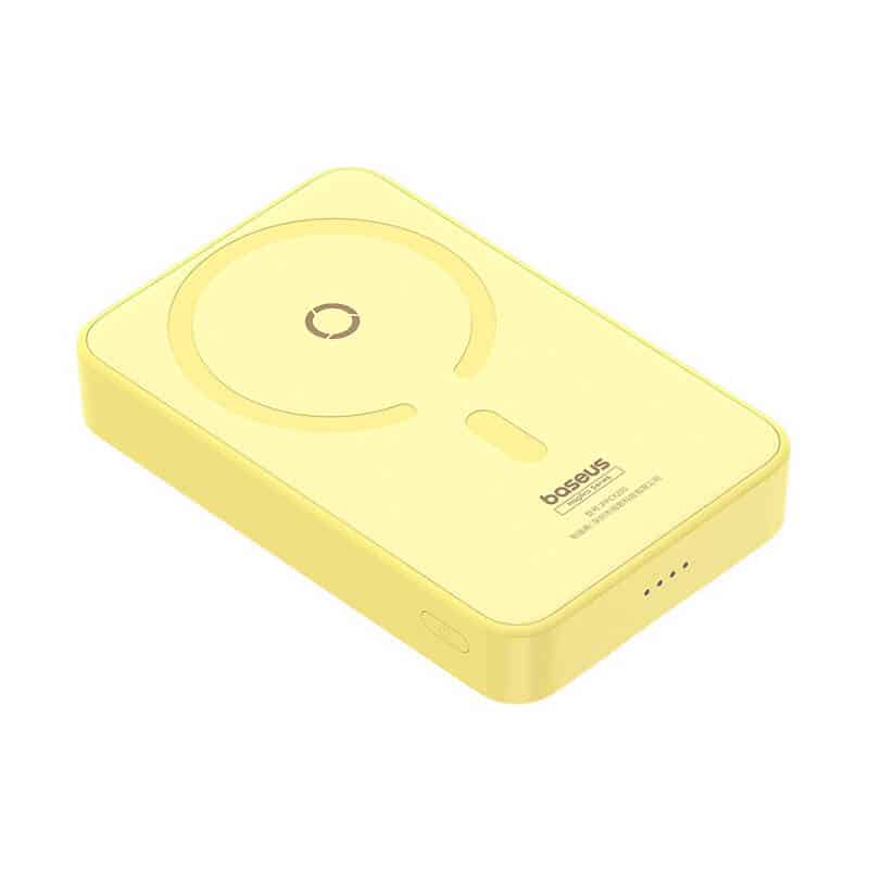 Baseus - Power Bank MagPro Μαγνητική PPCXZ05 (P10064101Y23-00) - USB-C, 5000mAh, 20W, MagSafe, Καλώδιο Type-C, 3A, 30cm - Κίτρινο - Image 2