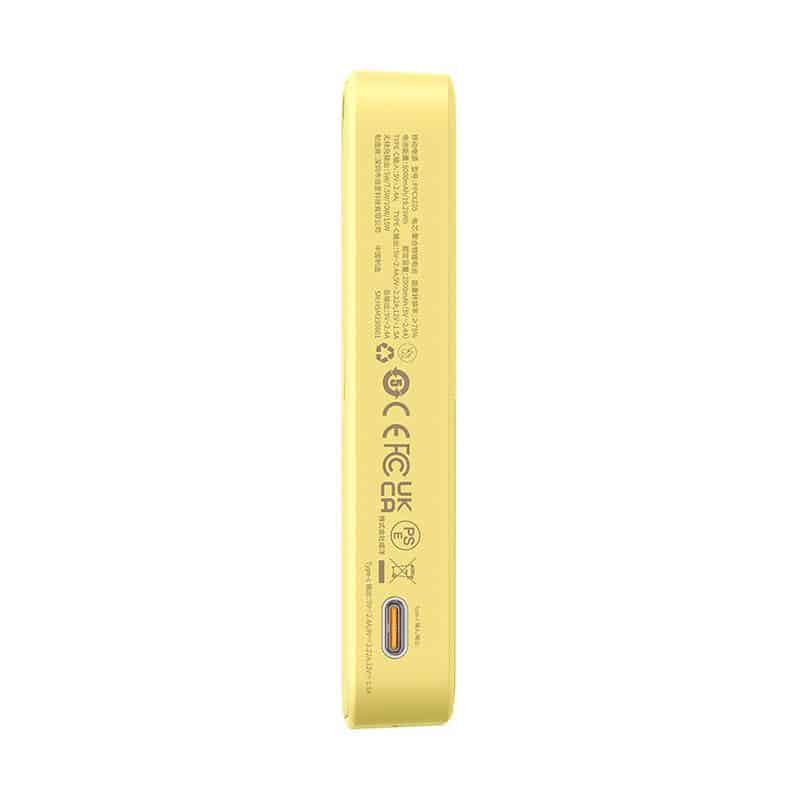 Baseus - Power Bank MagPro Μαγνητική PPCXZ05 (P10064101Y23-00) - USB-C, 5000mAh, 20W, MagSafe, Καλώδιο Type-C, 3A, 30cm - Κίτρινο - Image 5