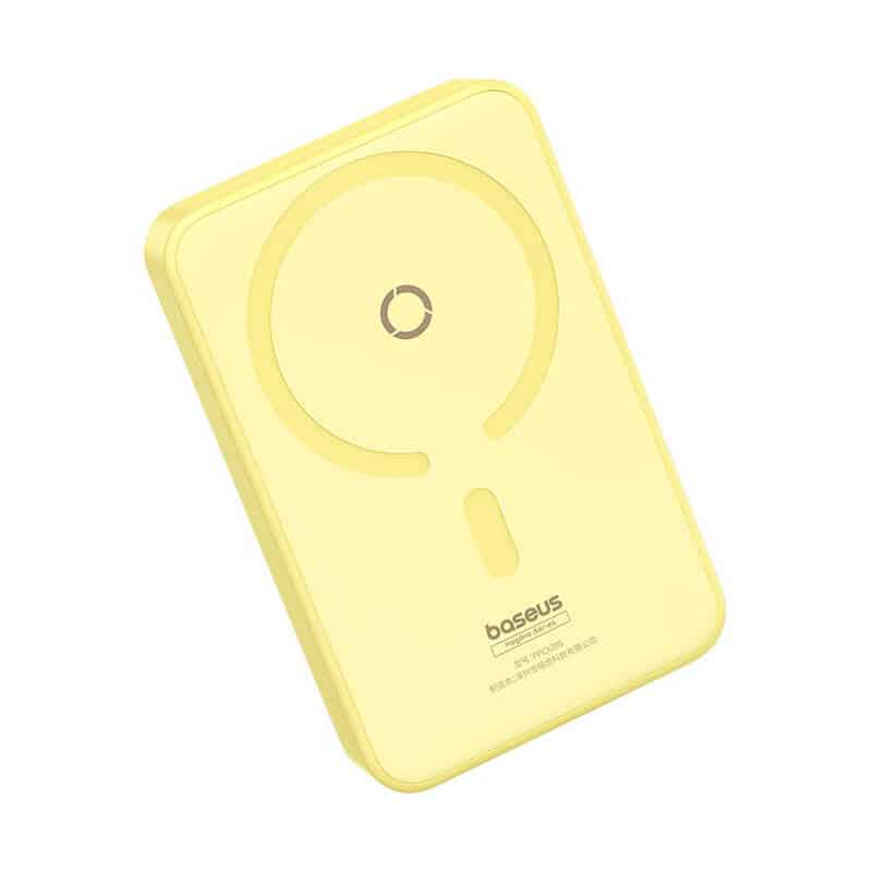 Baseus - Power Bank MagPro Μαγνητική PPCXZ05 (P10064101Y23-00) - USB-C, 5000mAh, 20W, MagSafe, Καλώδιο Type-C, 3A, 30cm - Κίτρινο - Image 4