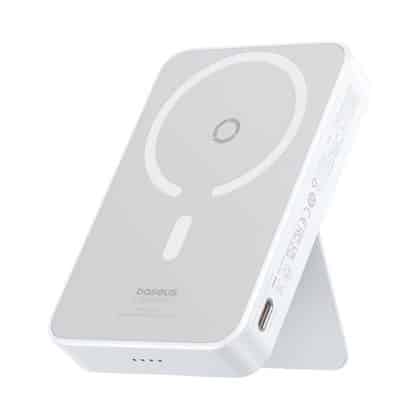 Baseus - Power Bank MagPro Magnetic PPCXZ05 (P10064101223-00) - USB-C, 5000mAh, 20W, MagSafe, Καλώδιο Type-C, 3A, 30cm - Λευκό
