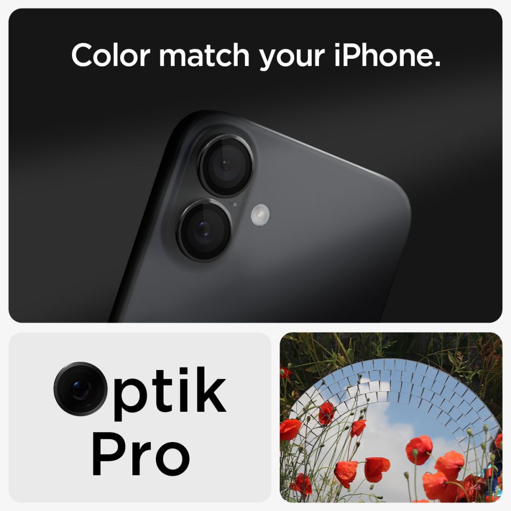 Spigen - Optik.tR EZ Fit Pro Camera Glass (2 pack) - iPhone 16 / iPhone 16 Plus - Black - Image 9