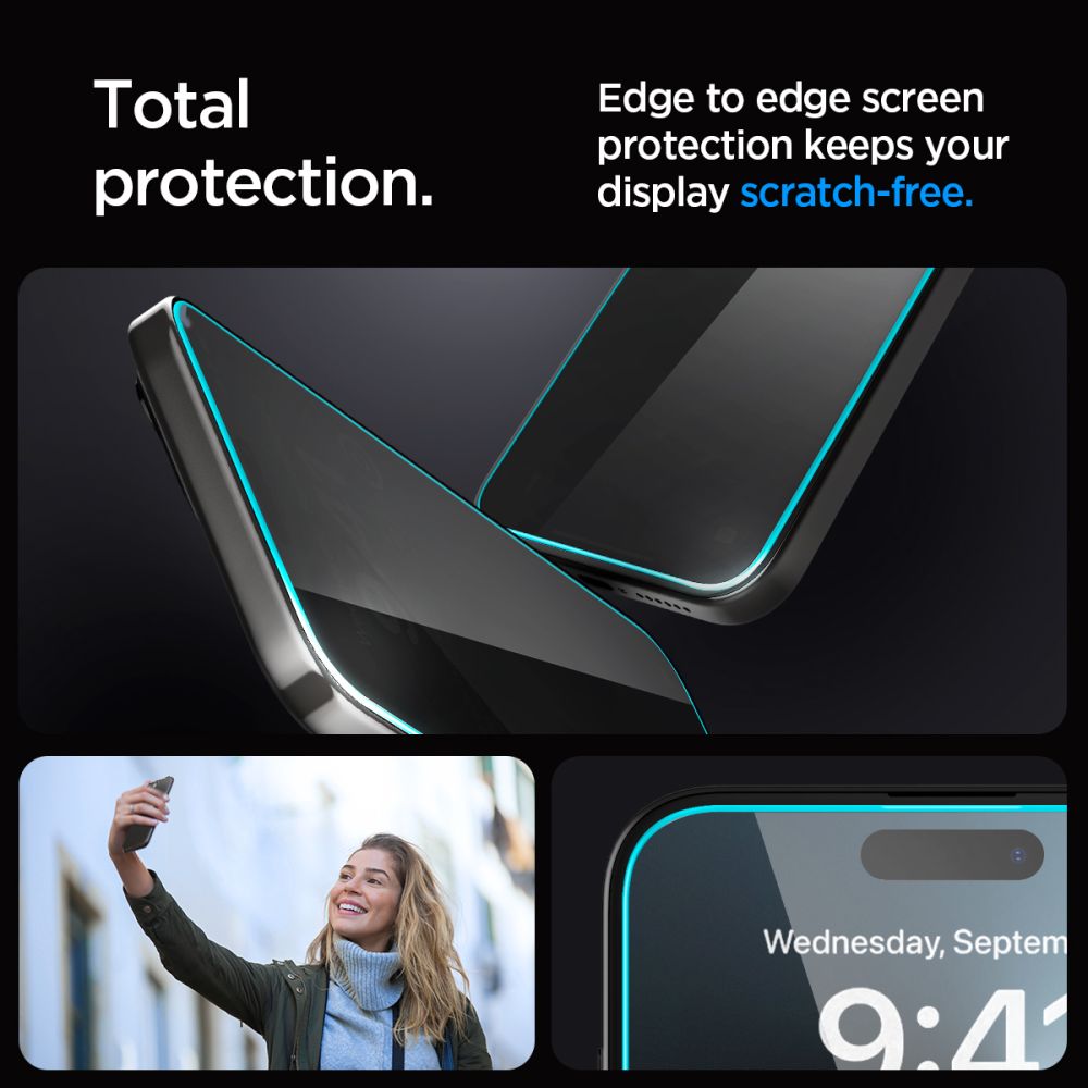 Spigen γυαλί προστασίας Glas.TR "EZ Fit" iPhone 15 Plus Privacy - Image 7
