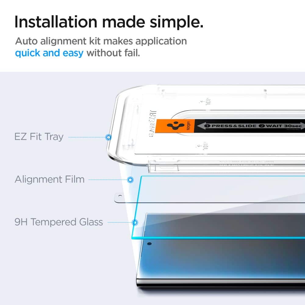 Spigen γυαλί προστασίας Glas.TR "EZ Fit" 2-pack Galaxy S24 Ultra διαφανές - Image 9