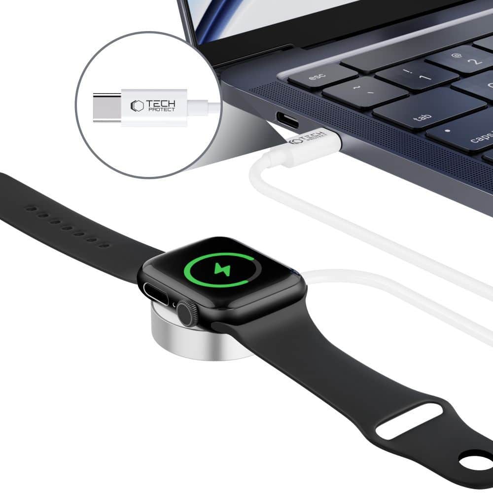 Tech-Protect καλώδιο φόρτισης τύπου C 120 εκ. με μαγνητική σύνδεση για Apple Watch λευκό - Image 4