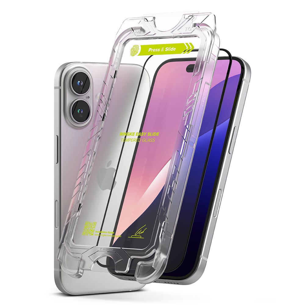 Ringke Προστασία Οθόνης για iPhone 16 Plus / iPhone 15 Plus (σετ 2) - Easy Slide Tempered Glass - Διαφανής - Image 2