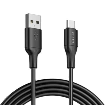 Lito καλώδιο δεδομένων με USB βύσματα, Type-C, 1m - μαύρο