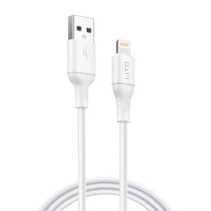 Lito καλώδιο δεδομένων με USB βύσματα, Lightning, 1μ - Λευκό