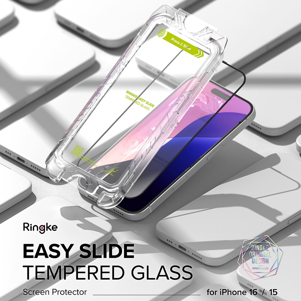 Ringke Case για iPhone 15 Pro Max (σετ των 2) - Easy Slide Tempered Glass - Διαφανές - Image 7