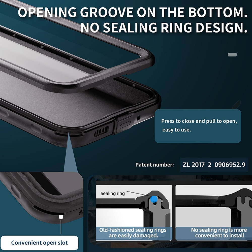 ShellBox θήκη για Samsung Galaxy A16 4G / A16 5G - αδιάβροχη IP68 - μαύρη - Image 6