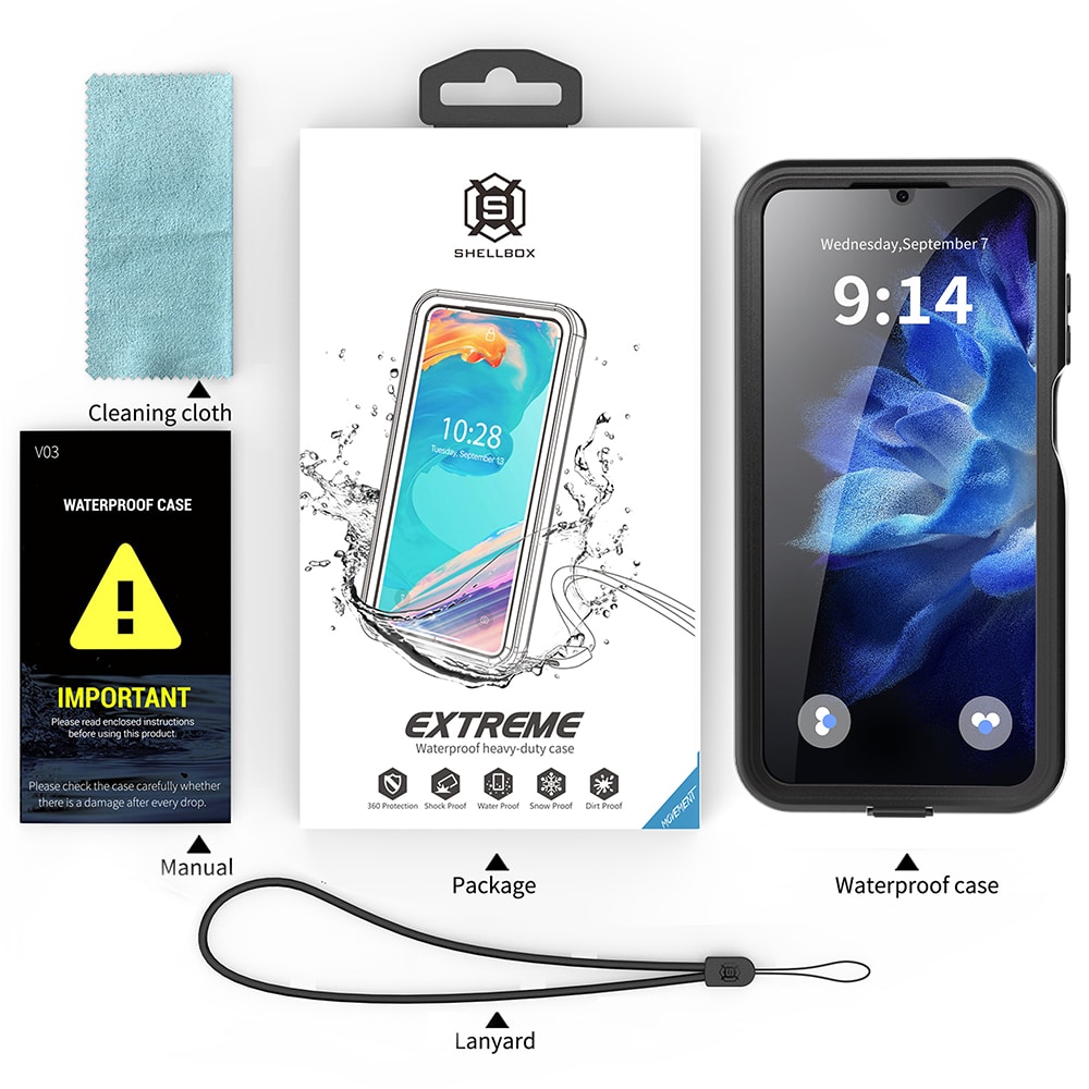 ShellBox θήκη για Samsung Galaxy A16 4G / A16 5G - αδιάβροχη IP68 - μαύρη - Image 7