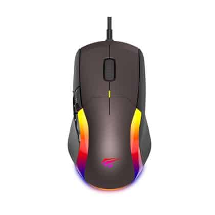 Havit Gaming ενσύρτος ποντίκι 1200/2400/2400/3200/4800/6400/8000 DPI, 1.6m, 5V - Μαύρο / Κίτρινο