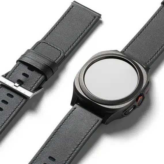 Ringke Strap για Fossil Hybrid 24mm / Mobvoi TicWatch Pro 5 / Suunto 9 / Suunto 9 Baro / Suunto D5 - Leather One Basic Bold - Μαύρο
