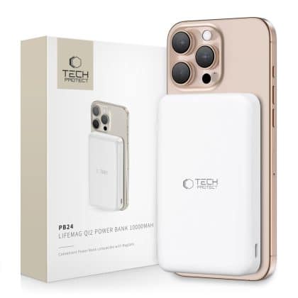 Tech-Protect PB24 Lifemag Qi2 Magsafe Power Bank 10000mAh λευκό