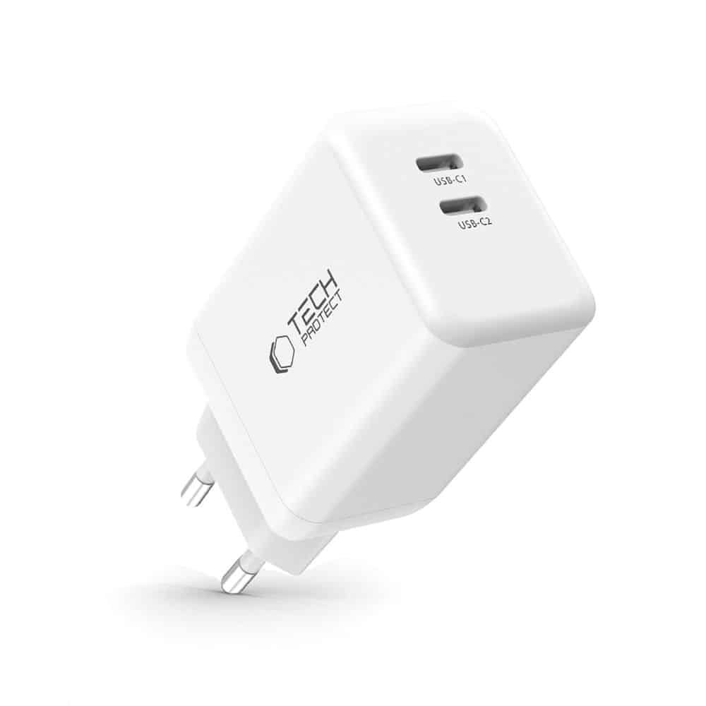 Tech-Protect φορτιστής δικτύου NC45W-GAN 2 θυρών PD45W λευκός - Image 2