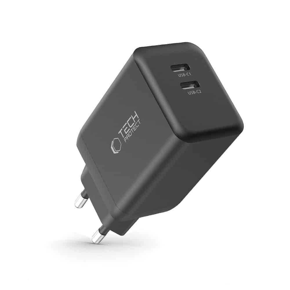 Tech-Protect φορτιστής δικτύου NC45W-GAN 2 θυρών PD45W μαύρος - Image 2