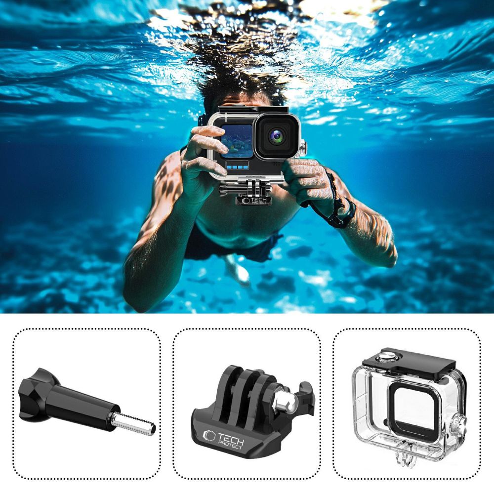 Tech-Protect αδιάβροχη θήκη GoPro Hero 9 / 10 / 11 / 12 / 13 διαφανής - Image 2