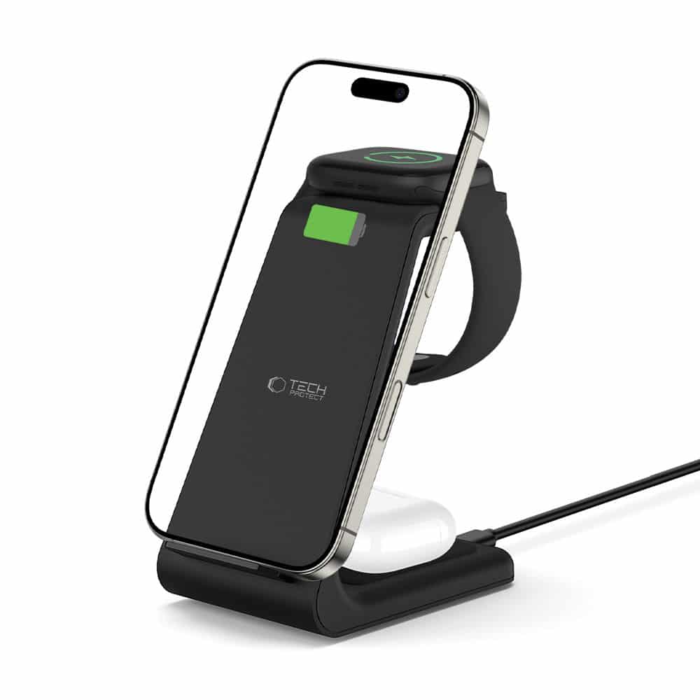 Tech-Protect ασύρματος φορτιστής 3 σε 1 QI15W-A36 για Apple μαύρος - Image 2