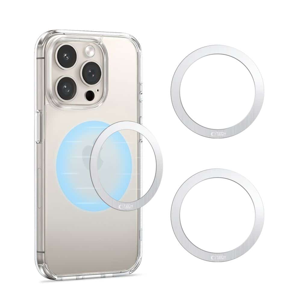 Tech-Protect MMP-110 2in1 μαγνητικός MagSafe δακτύλιος ασημί & ασημί - Image 3