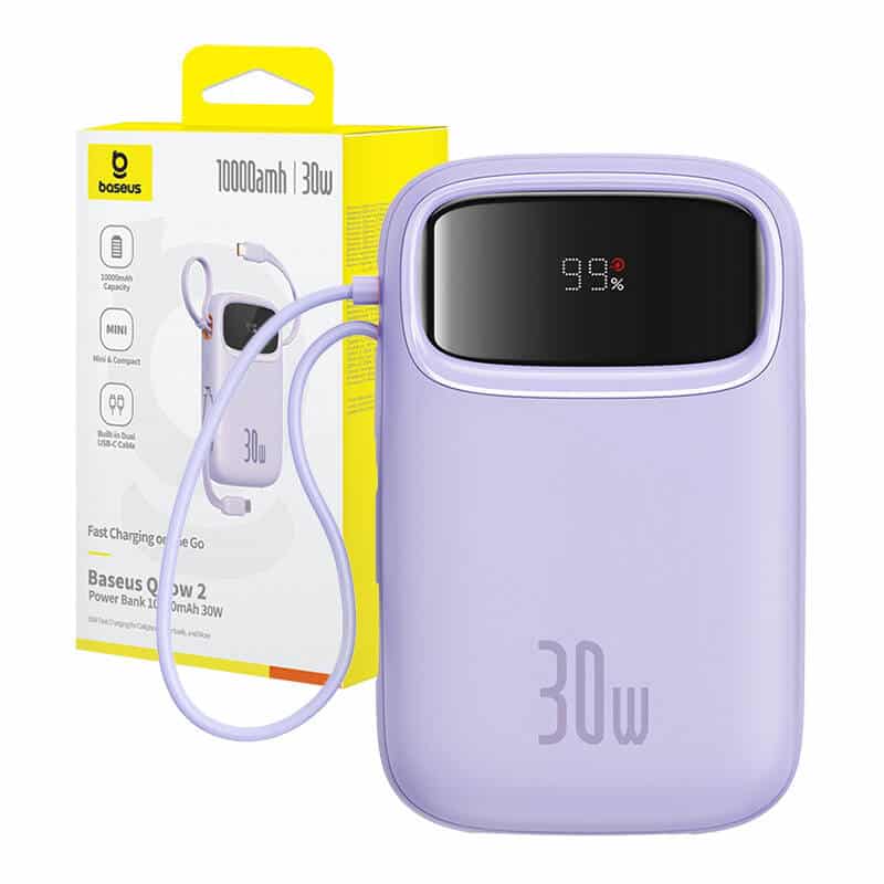 Baseus QPow 2 10000mAh 30W 2xUSB-C Powebank (μωβ) - Image 9