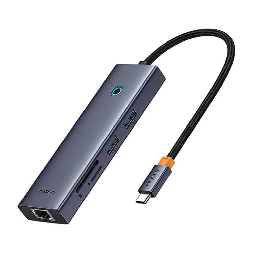 Baseus UltraJoy Hub Type-C σε HDMI, 2x USB, Type-C, RJ45, SD, TF - Γκρι διαστημικό - Image 3