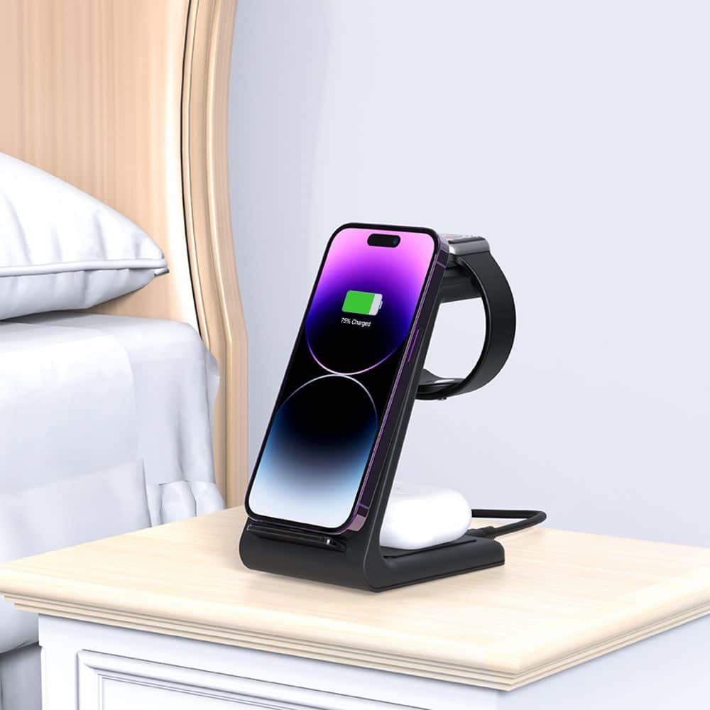 Tech-Protect ασύρματος φορτιστής 3 σε 1 QI15W-A36 για Apple μαύρος - Image 6