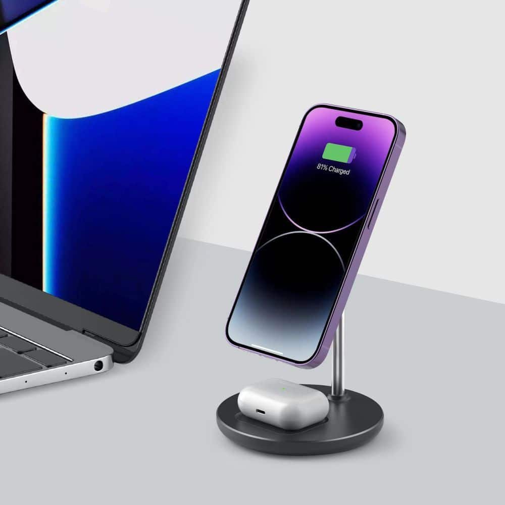 Tech-Protect 2in1 μαγνητικός Magsafe ασύρματος φορτιστής 15W μαύρος - Image 6