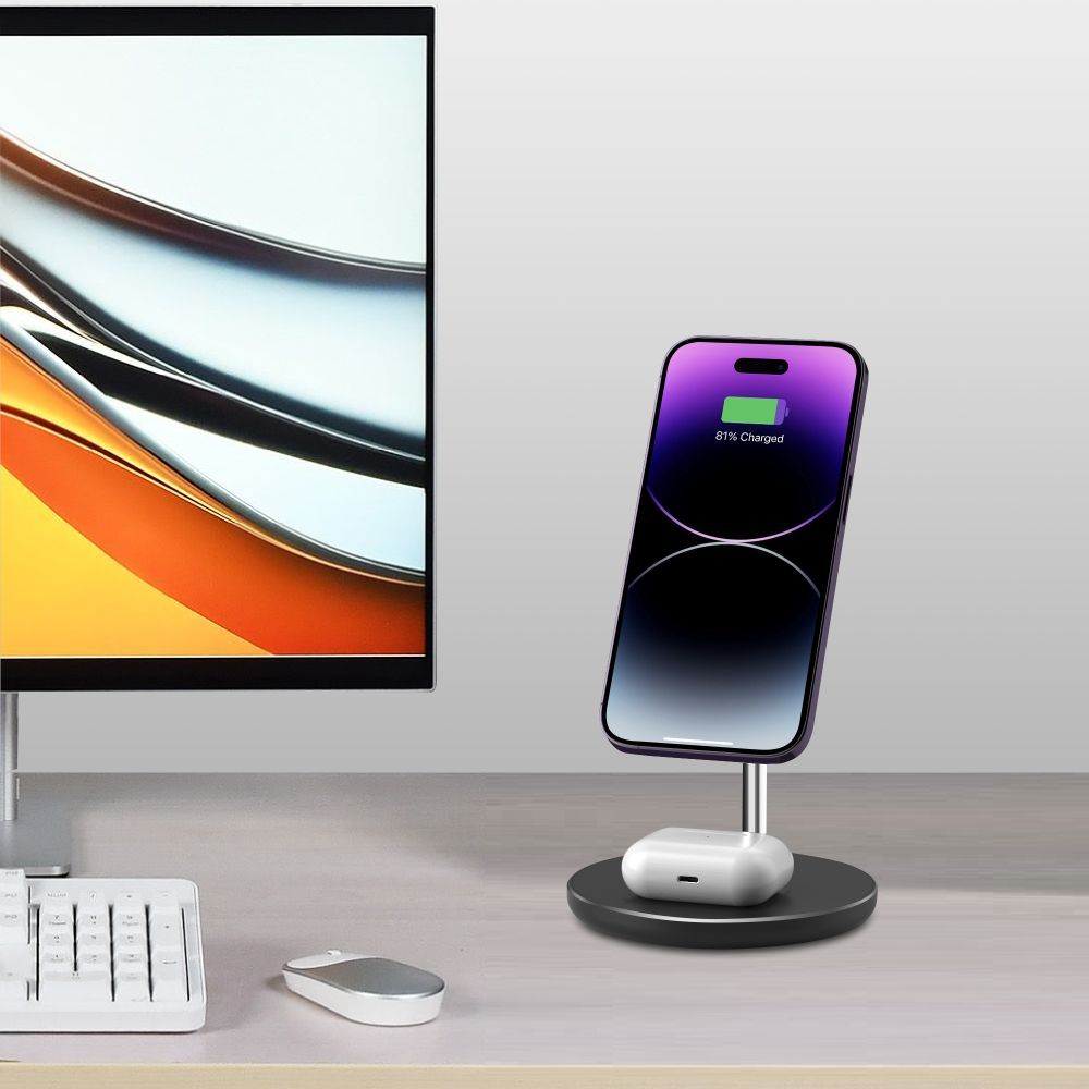 Tech-Protect 2in1 μαγνητικός Magsafe ασύρματος φορτιστής 15W μαύρος - Image 7