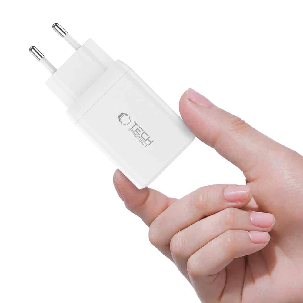 Tech-Protect φορτιστής δικτύου NC45W-GAN 2 θυρών PD45W + καλώδιο Type-C λευκό - Image 7